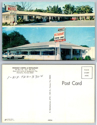 #ad #ad Vintage Michael#x27;s Motel Restaurant Palmetto Bradenton Florida Postcard $1.99