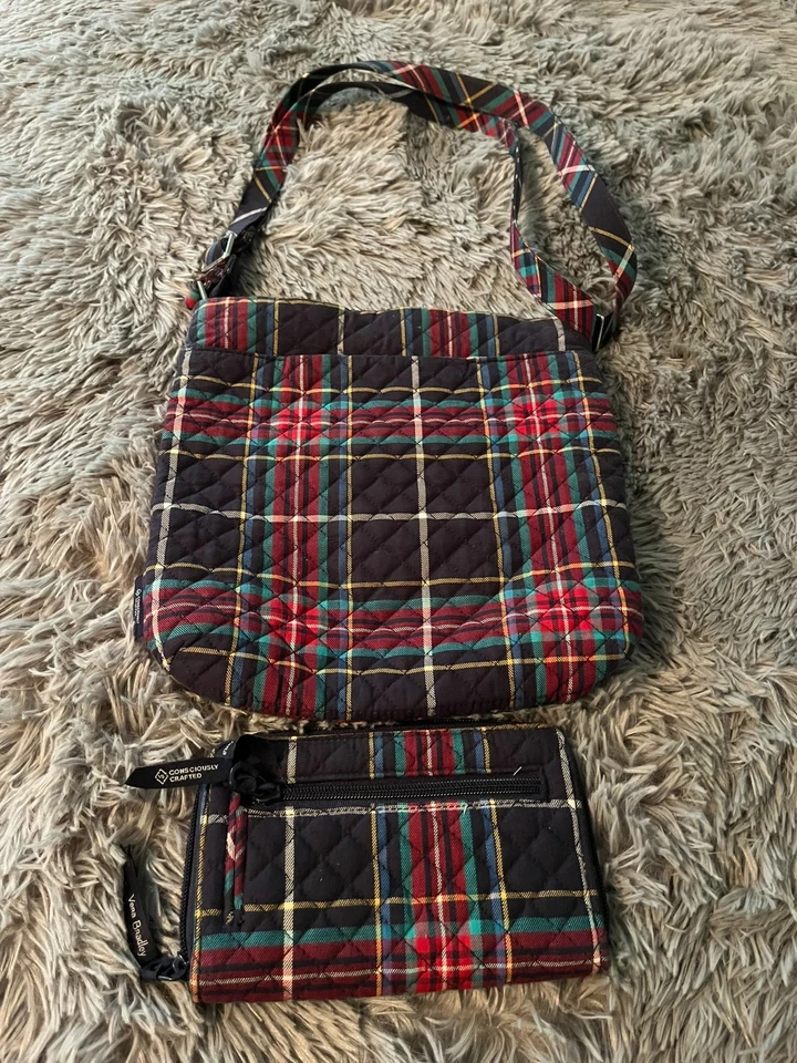 Vera Bradley Wallet Purse Set Womens Plaid Consciously Crafted Zip Pockets Set - Image 2 of 4