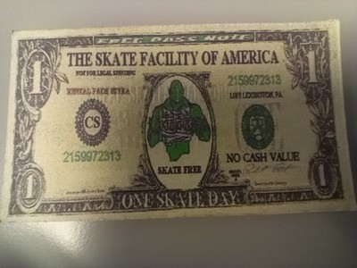 VERY RARE OFFICIAL CHEAP SKATES SKATEPARK FREE SKATE PASS