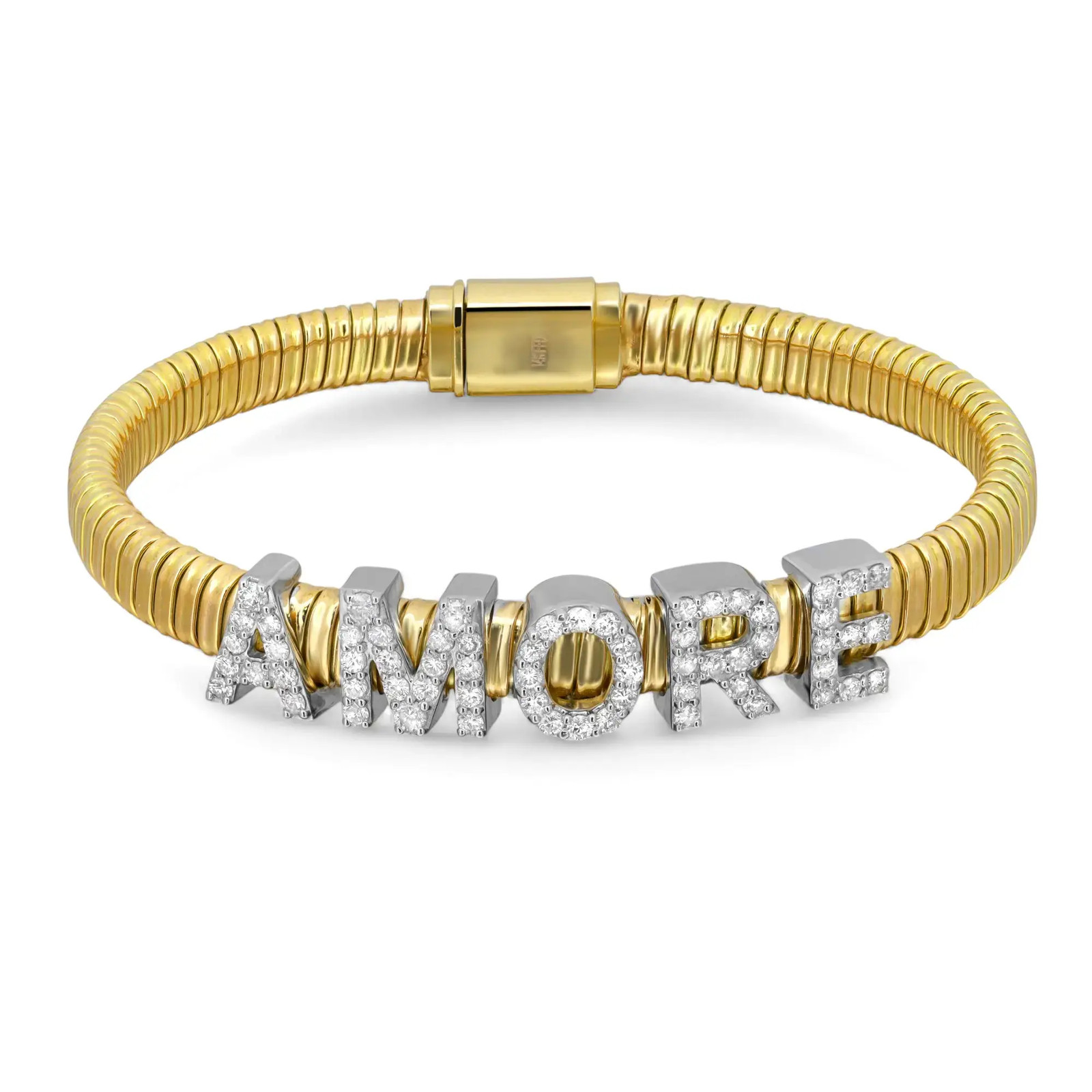 Браслет-цепочка AMORE Snake с бриллиантом круглой огранки желтое золото 14 Карат 094 Карата 829790₽