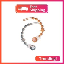 Silicone Baby Pacifier Clips for Boys and Girls, Pack of 2 Flexible Rust-Free Pa