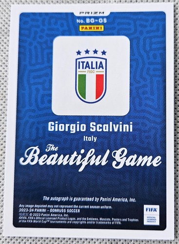 2023-24 Donruss FIFA Beautiful Game Pink Velocity Prizm Giorgio Scalvini Auto - Bild 2 von 2
