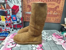 UGG Classic Tall Boot Chestnut Suede Sheepskin SN 5815 Womens Size UK 8.5