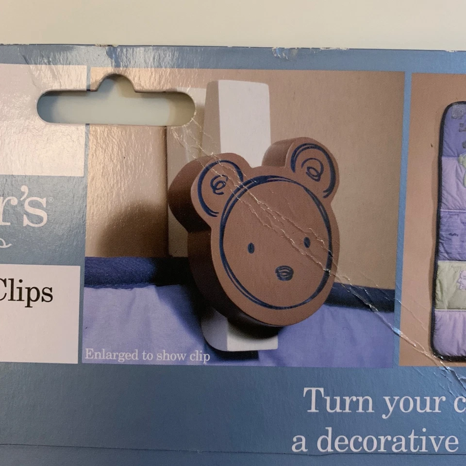 NUEVO DE COLECCIÓN DIFÍCIL DE ENCONTRAR CARTER'S Guardería Bebé CLIPS EDREDÓN Todo Sobre un Oso Decoración de Pared Foto 3 de 4
