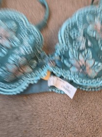 Brand New Lise Charmel Underwired Size Uk 36A Bra Cup  New Sage Floral Green 