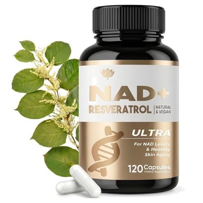 NAD+ Kapseln mit Resveratrol, 1500 mg, vegane Präparat, Zellenergie