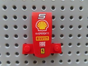 Lego 1 x Motorhaube 93589pb008  rot 4x2x1 1/3 Sticker  Pirelli FIAT 30190