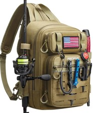 Piscifun Fishing Backpack Tackle Bag with 2 Rod Holders, Multi-Compartment St...