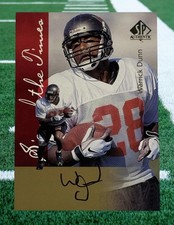 1997 Upper Deck SP Authentic Sign of the Times Warrick Dunn Rookie Auto Card RC. rookie card picture