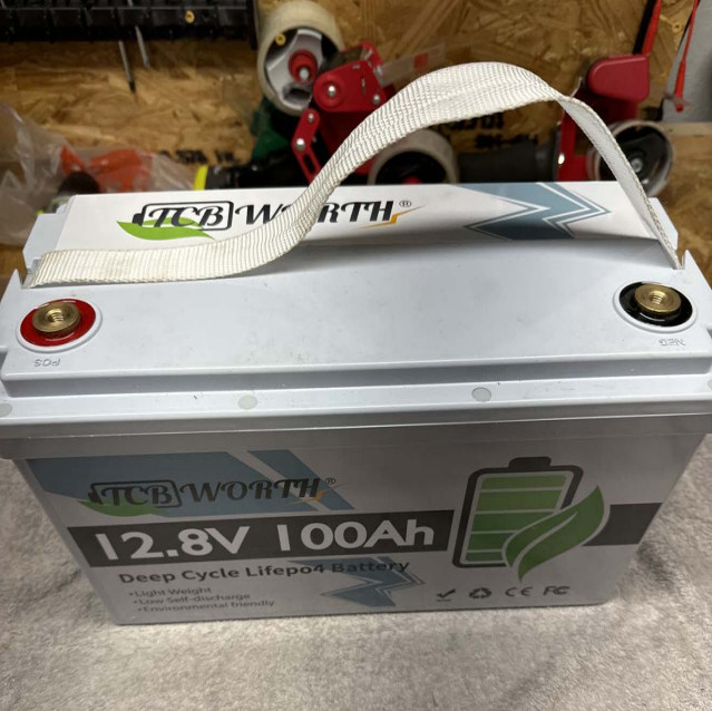 Lithium Battery 12V 100Ah LiFePO4 1280WH Group 31 Backup Power for Solar Used