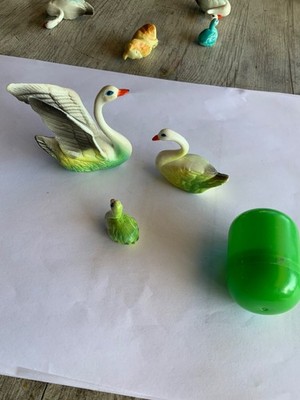 ALTFIGUREN 70 er Jahre   Komplettsatz Schwan grünlich