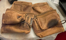 2-CLC Leather Tool Belt Pouch w/ Hammer Holder Brown Adjustable MPN 10-365