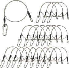 1/8" Stage Light Cables 20 Pack, 2Ft Safety Cables with Carabiner Lock for DJ Li