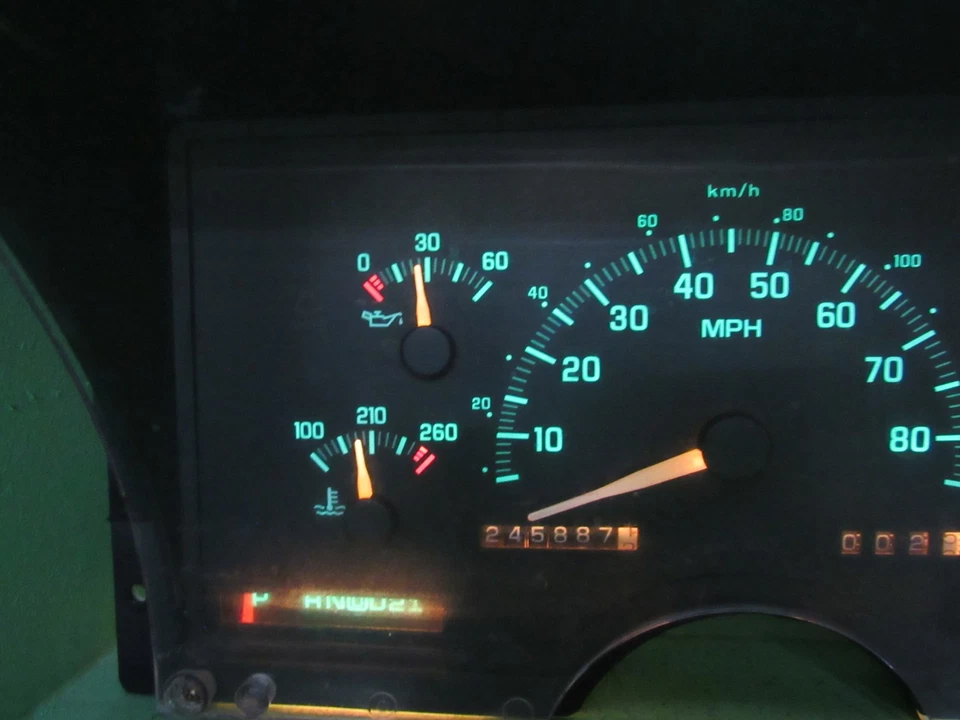 92-93 C/K 卡车 SUBURBAN YUKON 仪器仪表盘 SPEEDO 245k REBUILT 1786 — 第 3/4 张图片