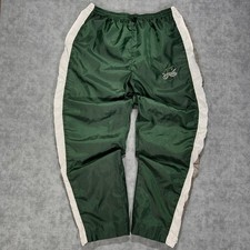 Vtg Y2k Gtm Sportswear Green Reflective Stripe Streetwear Track Pants Mens Xxl