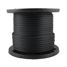 3/8 Inch Black Dacron Polyester Rope 250 Foot Spool Solid Braid Industrial Gra
