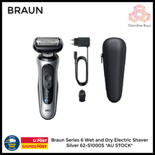 Braun Series 6 Wet and Dry Electric Shaver Silver 62-S1000S *AU STOCK*