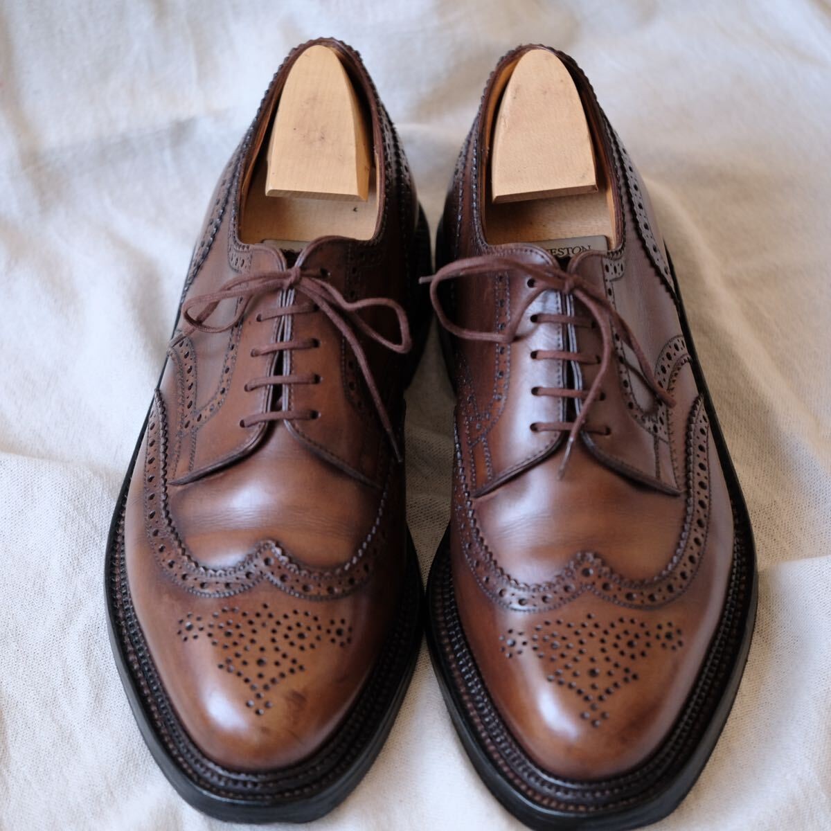 SAOLA J.M. Scarpe in pelle Weston 590 Derby tripla suola stampo in legno 7E