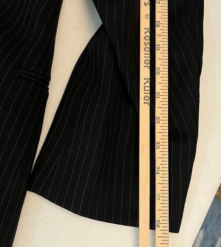 Vintage Giorgio Armani Le Collezioni Suit Mens 48 Long Black Striped Wool ITALY - Bild 16 von 22