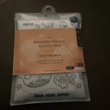 Hey Doodle into the Wild Classic Doodle Mat Reusable Silicone Alphabet Coloring