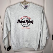 Vintage Hard Rock Hotel Sweatshirt Mens Large Gray Crewneck Las Vegas USA 90s