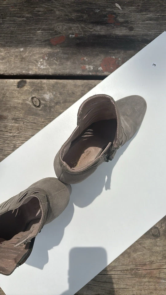 Seychelles Cutout Suede Leather Ankle Booties Size 7 Womens Western Block Heel Foto 4 de 4