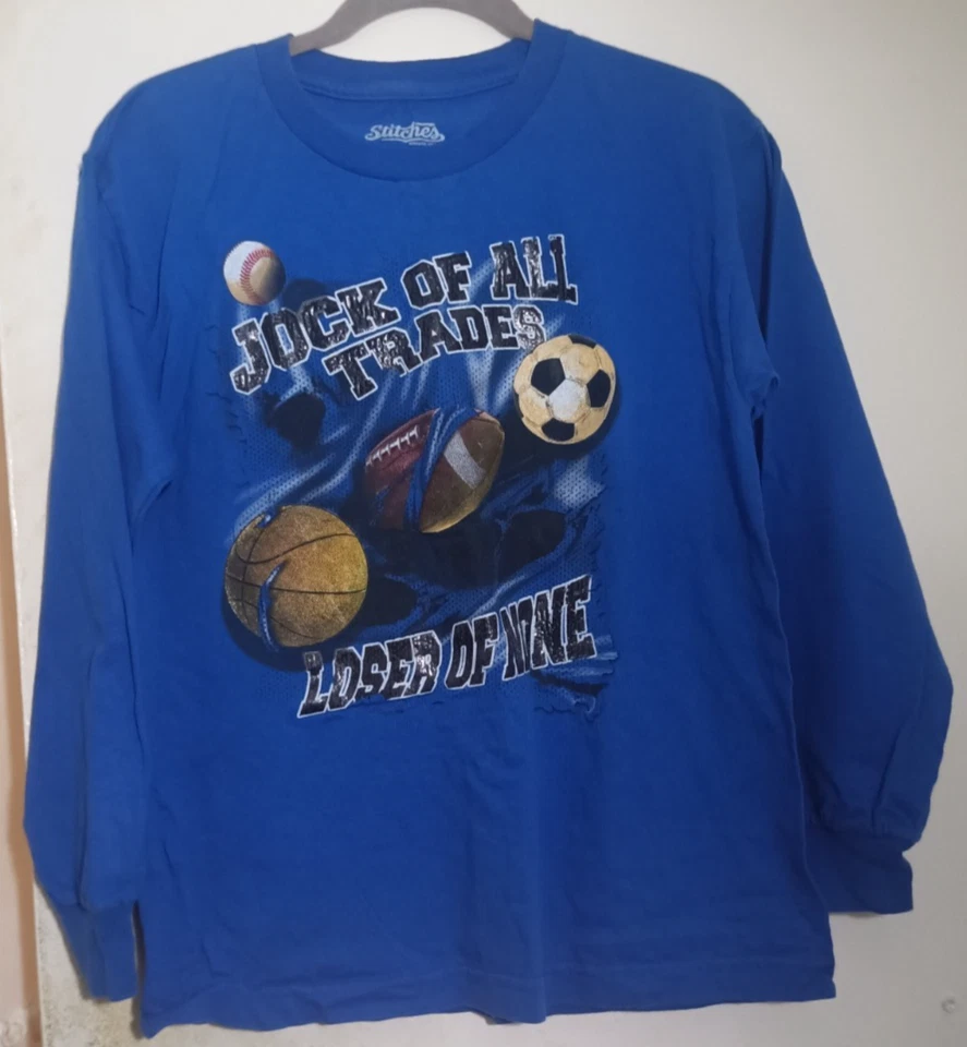 JOCK OF ALL TRADES LOSER OF NONE a shirt by Stitches Sport Graphic Print Youth L - Image 2 of 4