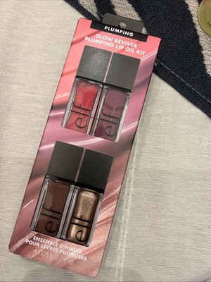 e.l.f. Glow Reviver Plumping Lip Oil Kit, Gloss Effect, 4 x 0.25 fl oz NIB!