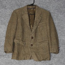 Vintage Brooks Brothers 1818 Blazer Boys L Brown Plaid Sport Coat Wool USA Made
