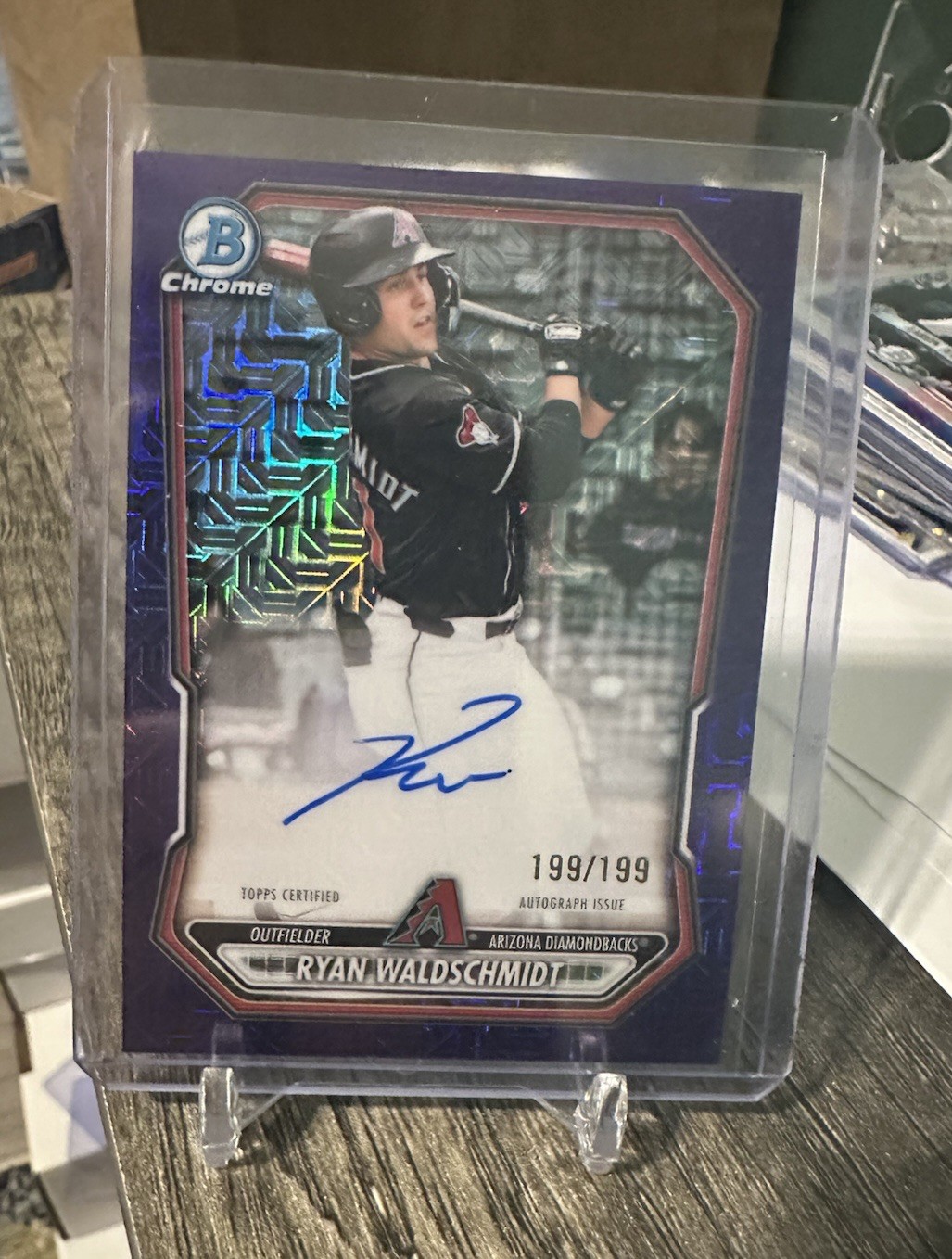 2026 Bowman Chrome Mojo Auto Ryan Waldschmidt Diamondbacks Purple /199 BMA-RW