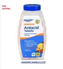 Equate Ultra Strength Antacid Tablets, 1000mg, Tropical Fruit, 160 Count