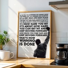 Rocky Balboa Keep Moving Forward Boxing Quote Motivational Poster
