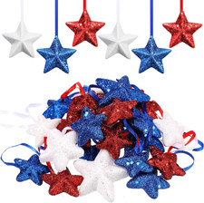 24 Pcs Memorial Day Ornaments Patriotic Hanging Decorations for Tree 4Th of July