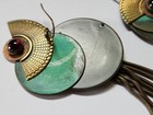 Funky 3 1/2 " Dangle Copper / Brass  w/ Cavachon Amethyst Stone & 4 Moving Parts — photo 4