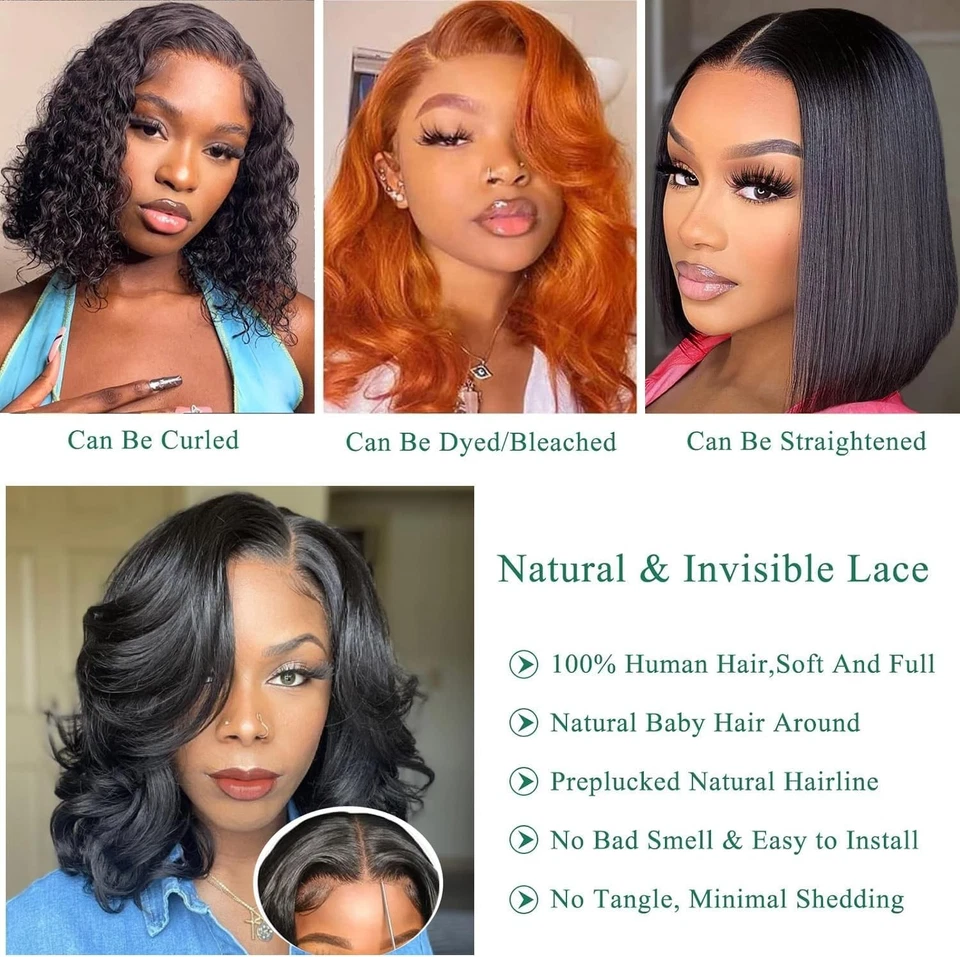 4x4 Body Wave Bob Wig Human Hair wigs for black women Wear and Go Glueless Wigs - Image 4 of 4