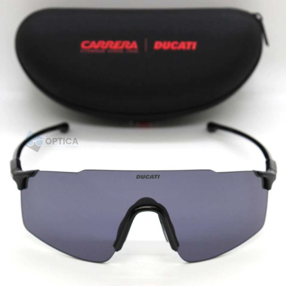 New Carrera CARDUC 033/S Rimless Mask Shield Sunglasses Ducati Black / Grey Lens - Image 2 of 4