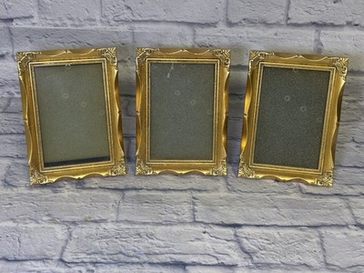 Vintage Ornate Gold Picture Frames Set of 3 Baroque Victorian Hollywood Regency