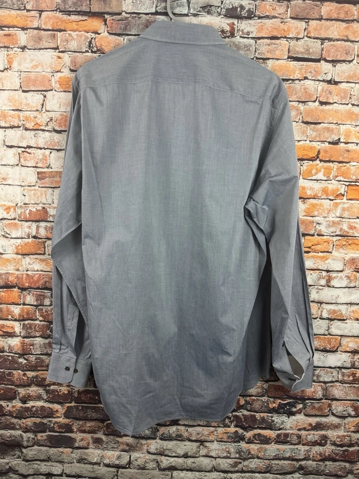 Camisa de vestir Pal Zileri de algodón manga larga con cuello abotonado 43-17 periwinkle Foto 3 de 4