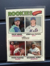 2026 Topps Heritage Rookies Didier Fuentes, Philip Abner, Eduarniel Nunez Chrome