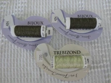 3 Spools BIJOUX & TREBIZOND Twisted Silk & Strong Metallic Filament THREAD
