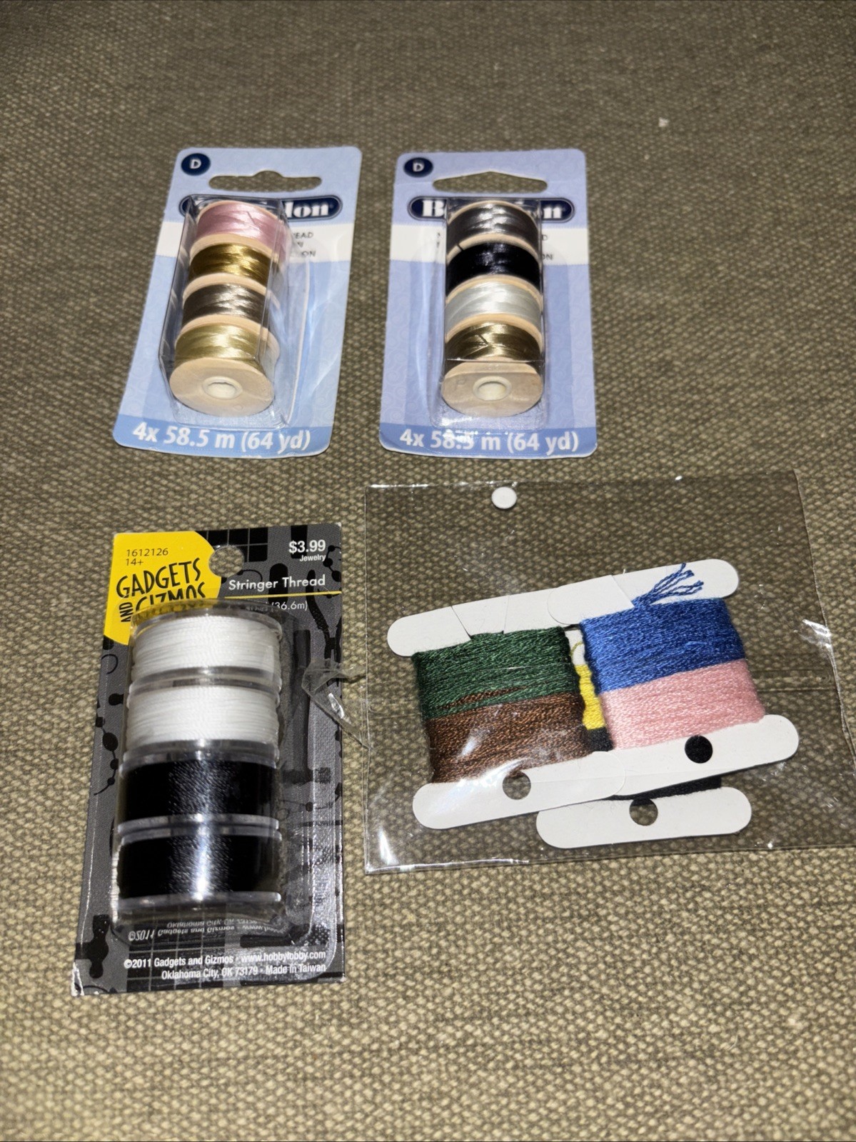 Lot of Beadalon, Gadgets & Gizmos, Stringer Nylon Threads Ne