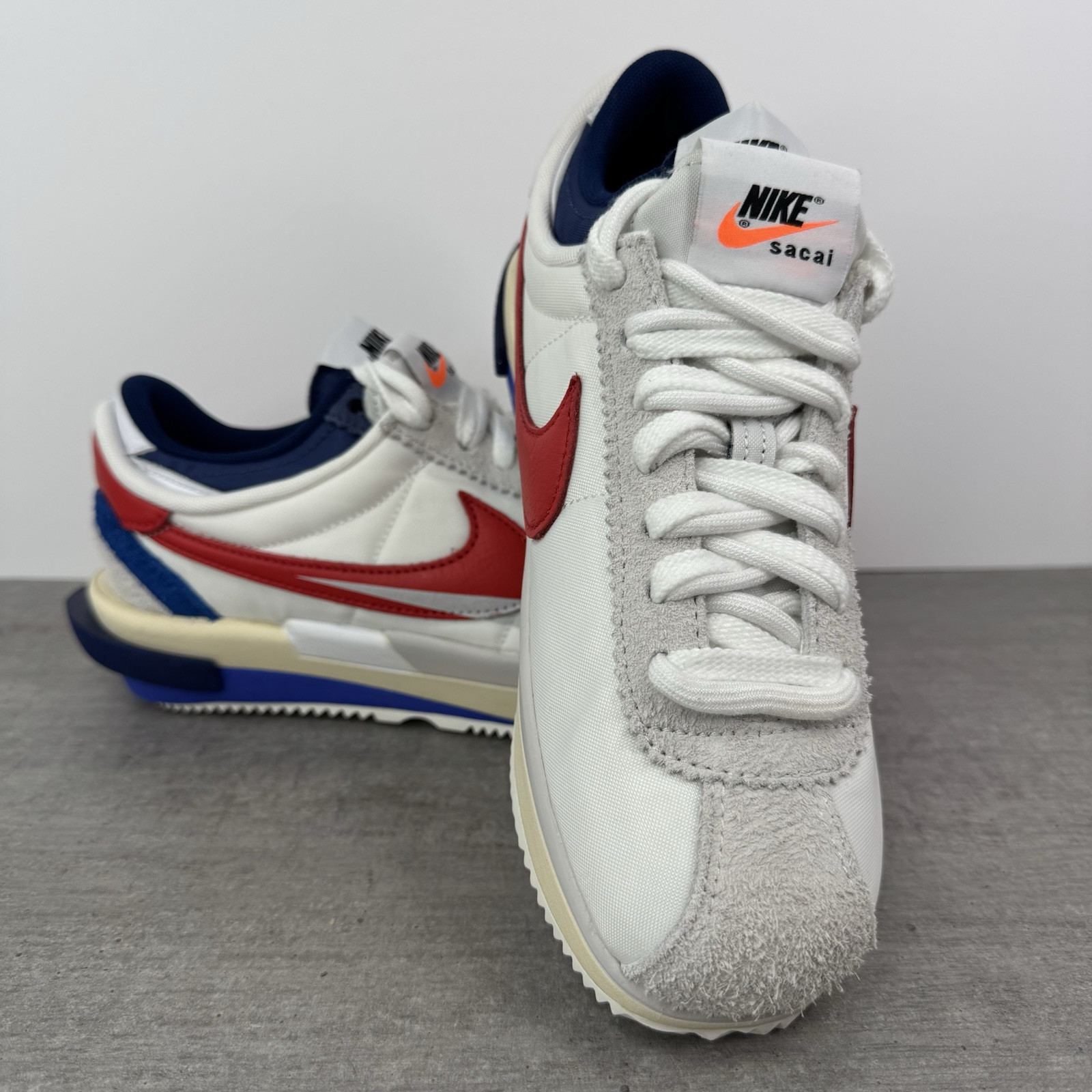 SACAI X NIKE Scarpe Nike x Sacai Cortez SP OG Bianco Rosso Blu DQ0581 100 Uomo 6 Donna 7 5