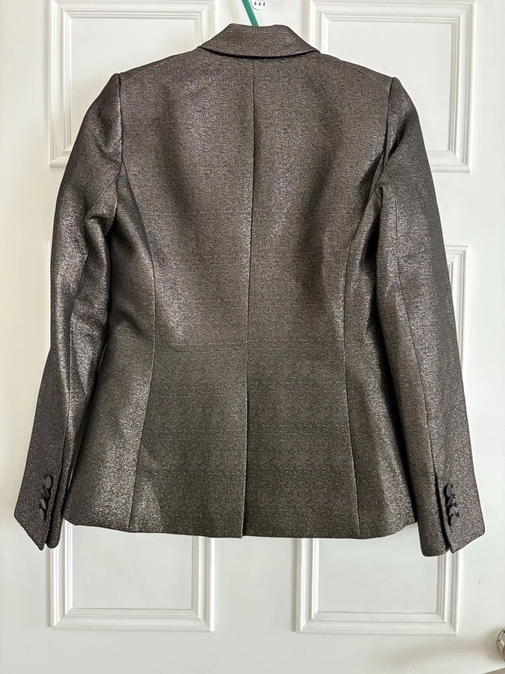 Veronica Beard Ashburn Metallic Single Breasted Blazer Jacket Bronze XS - Image 2 of 4