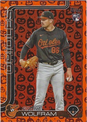 2025 Topps Update Grant Wolfram #US114 RC - Holiday Jack O'Lantern - Orioles