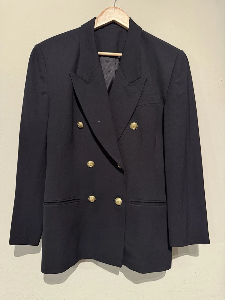 Elliot lauren Double suit Blazer jacket made in usa Women 10 Wool Office Career - Image 2 of 4