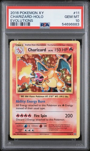 2016 Pokemon XY Evolutions Charizard Holo #11 PSA 10 Gem Mint