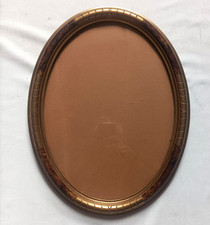 Cadre ovale ancien en bois et stucs dorés - Art déco 1920 - 40 x 30 cm