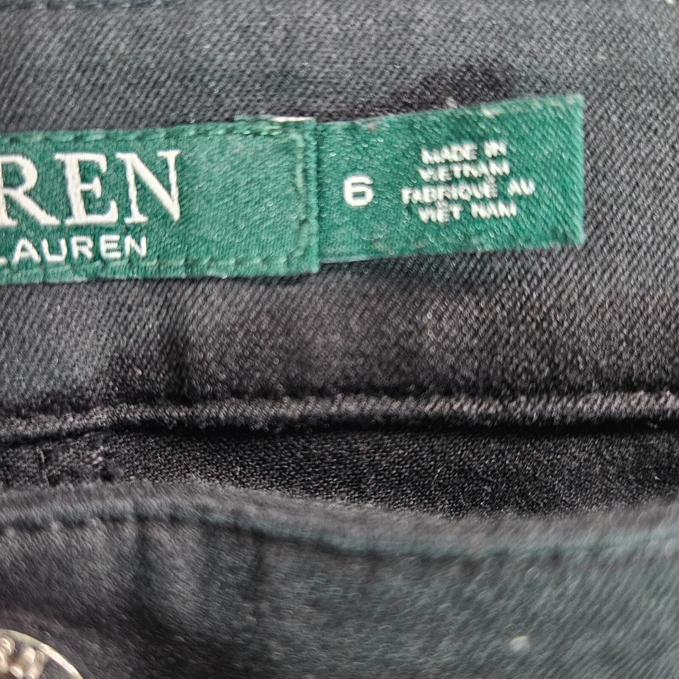 Calça Lauren Ralph Lauren Feminina Tamanho 6 31x29 Elástica Tornozelo Preta - Imagem 4 de 4