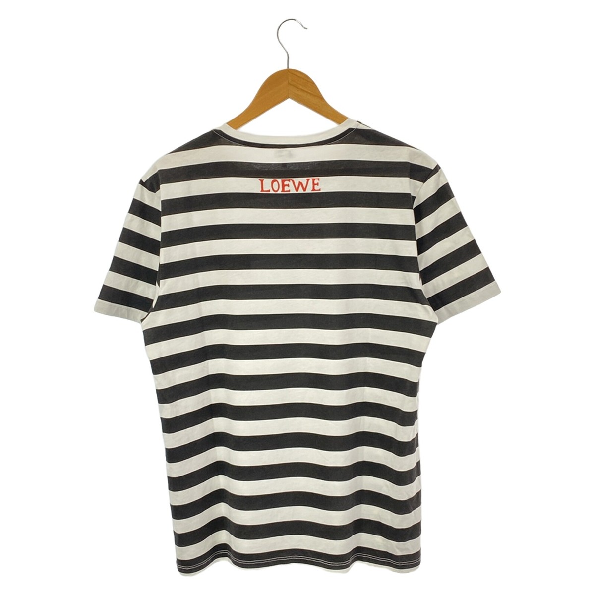 LOEWE Short sleeve T-shirt cotton White Black Used mens #L LOEWE Short sleeve T-shirt cotton White Black Used mens #L