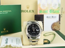 ROLEX 41mm 18kt White Gold & SS DateJust II Black Roman 116334 SANT BLANC 2